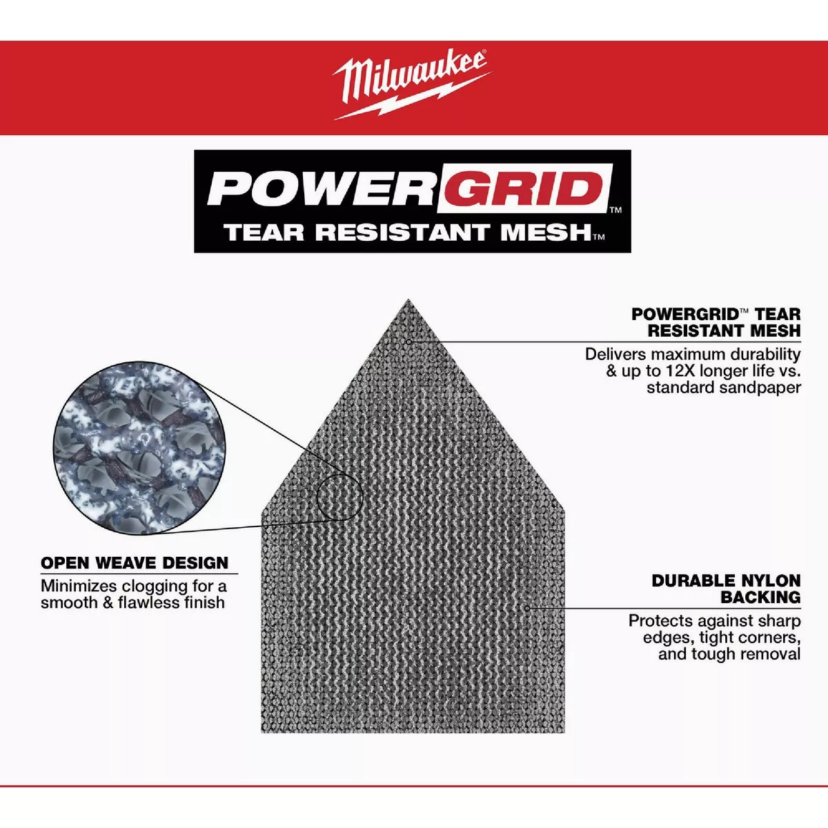 Milwaukee 150 Grit Mesh Power Sanding Sheets for M12 FUEL Orbital Detail Sander (12-Pack) - photo 3