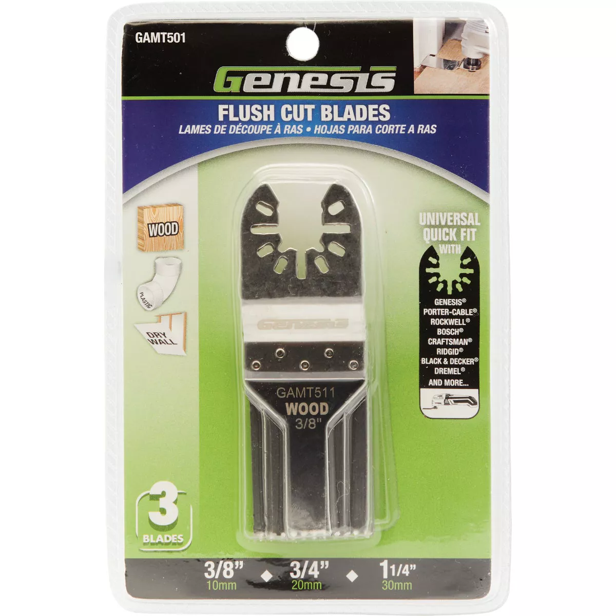 Genesis Flush Cut Oscillating Blade Assortment (3-Piece) - photo 2