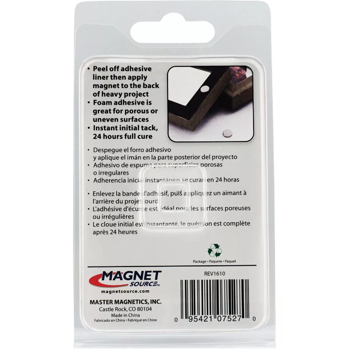 MagnetSource 2.45 Lb. Capacity Neodymium Disc Magnet with Adhesive (8-Pack) - photo 4