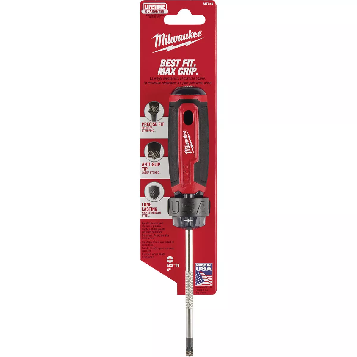 Milwaukee #1 x 4 In. ECX Cushion Grip Screwdriver (USA) - photo 2