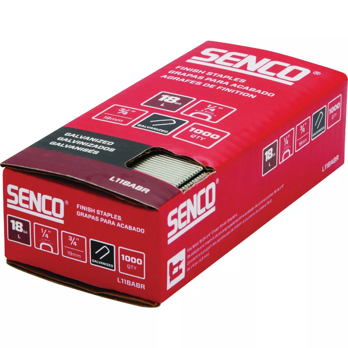 Senco AccuSet 1/4 In. x 3/4 In. 18-Gauge Galvanized Medium Wire Finish Staple (1000 Ct.) - photo 2