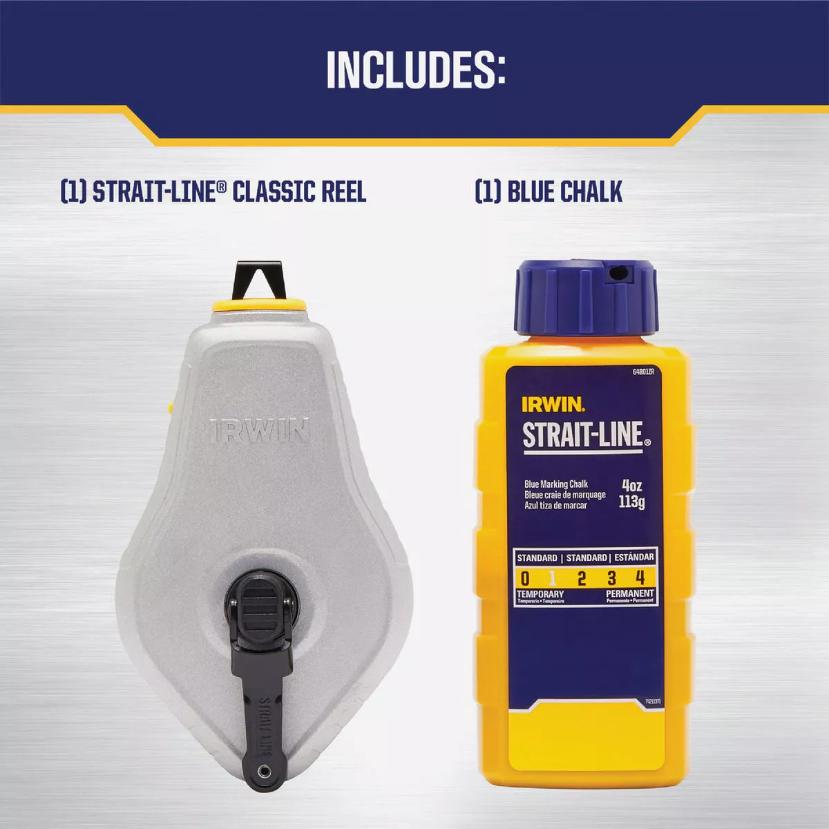 Irwin STRAIT-LINE 100 Ft. Classic Chalk Line Reel and Chalk, Blue - photo 7
