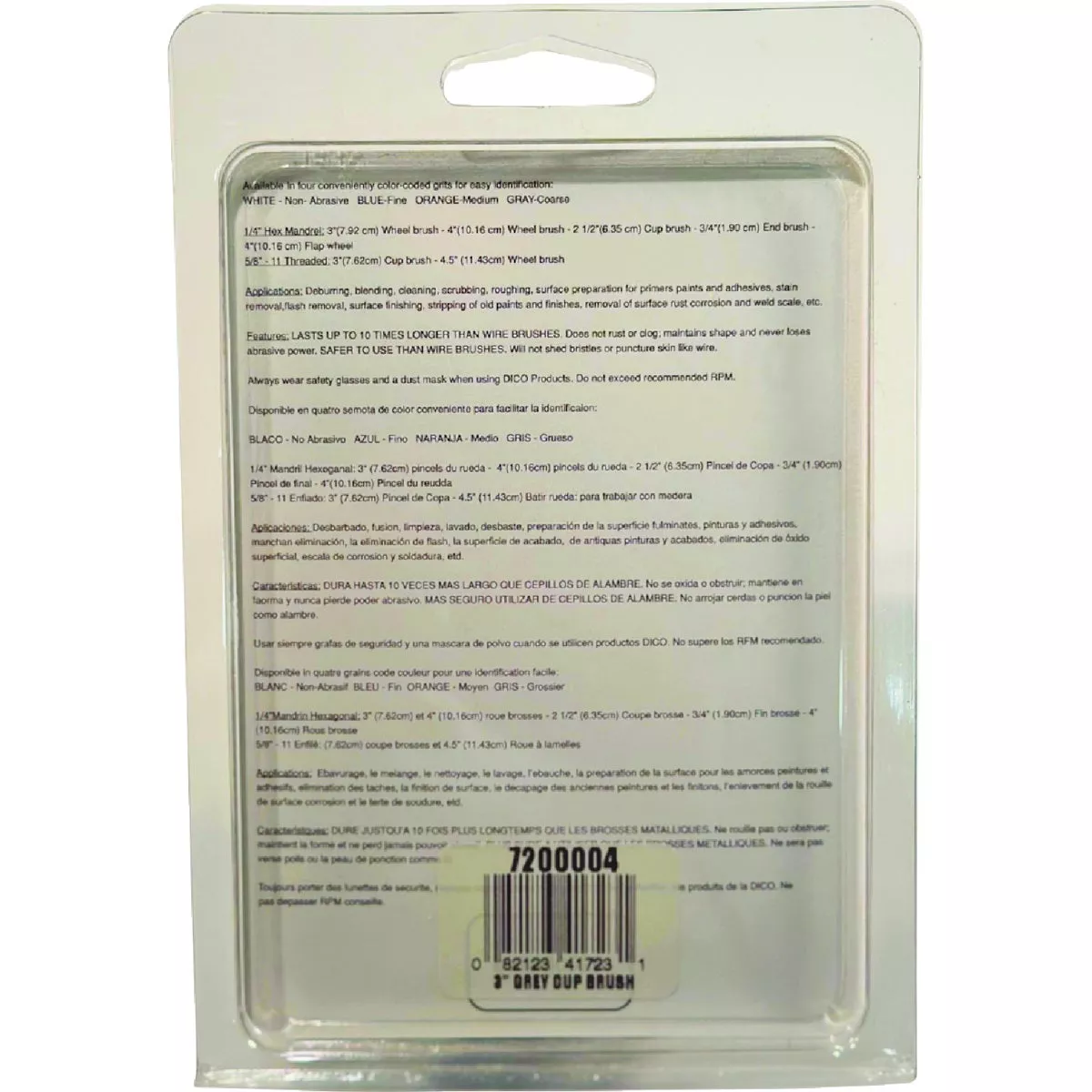 Dico Nyalox 3 In. Coarse Gray Angle Grinder Cup Brush - photo 3