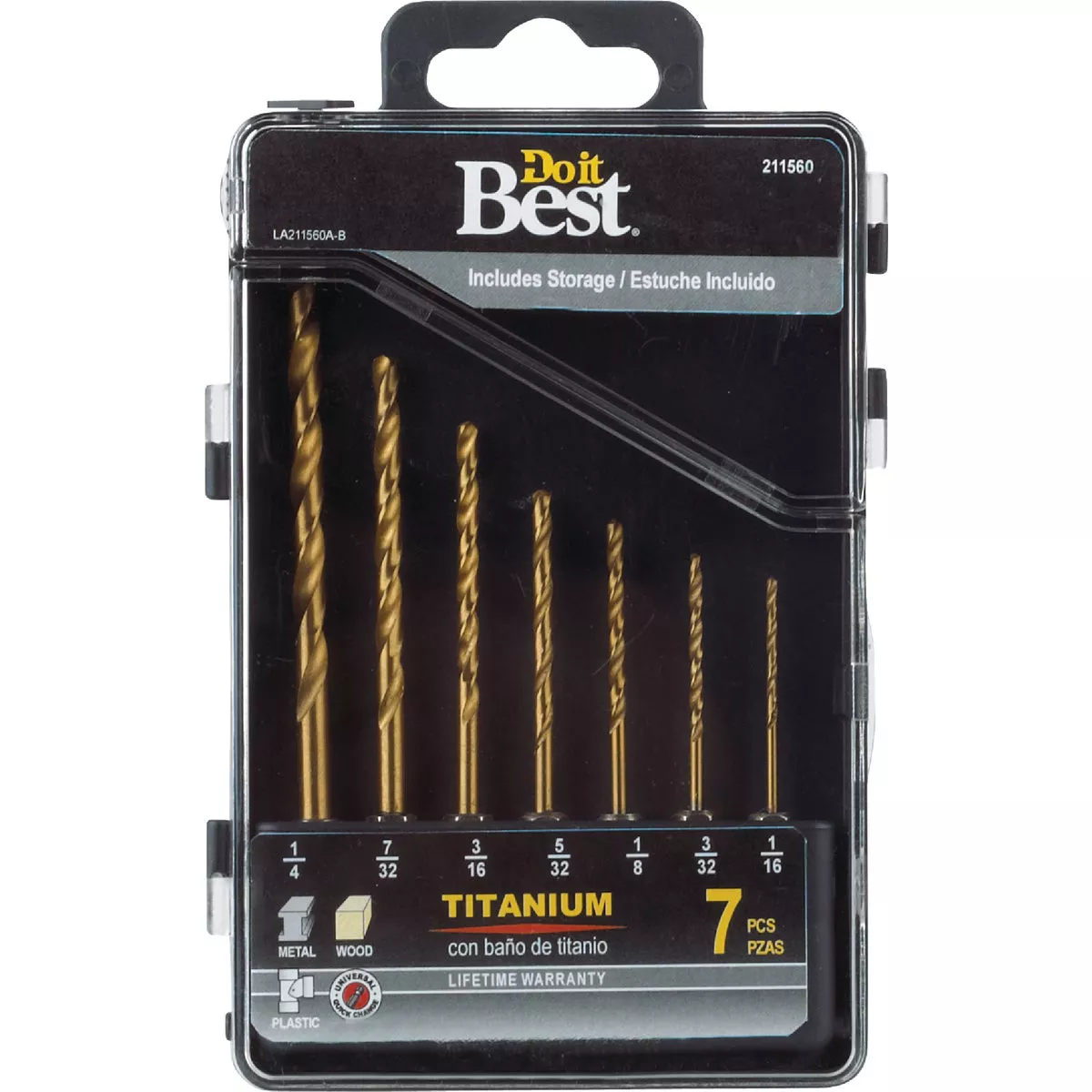 Do it Best 7-Piece Titanium Hex Shank Drill Bit Set, 1/16 In. thru 3/16 In. - photo 2