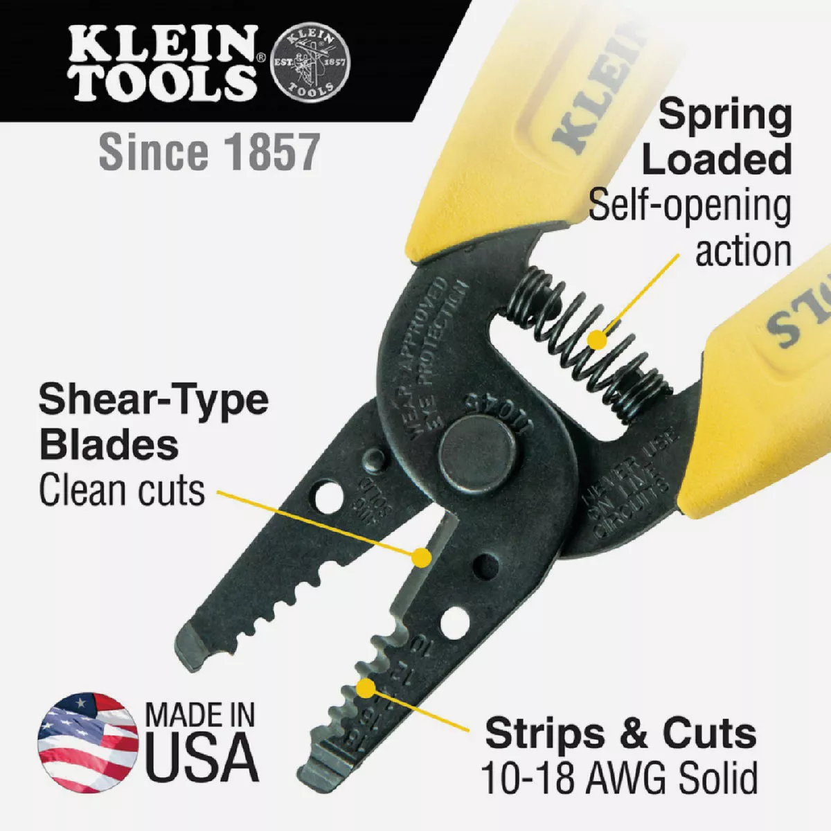 Klein 6 In. 10 AWG to 18 AWG Solid Wire Stripper - photo 6