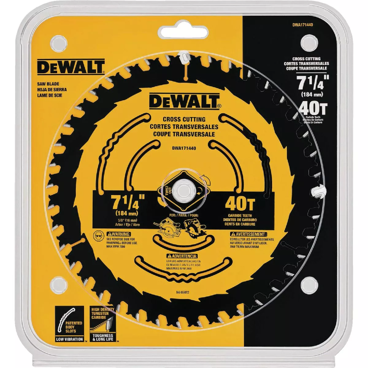 DEWALT 7-1/4 In. 40-Tooth Circular Saw Blade