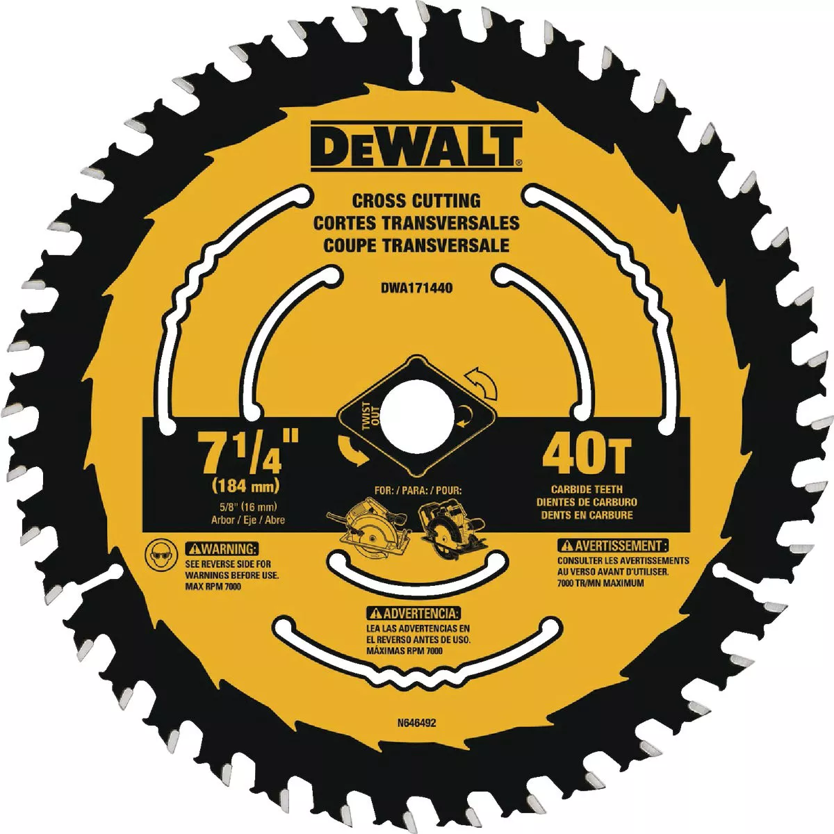 DEWALT 7-1/4 In. 40-Tooth Circular Saw Blade - photo 2