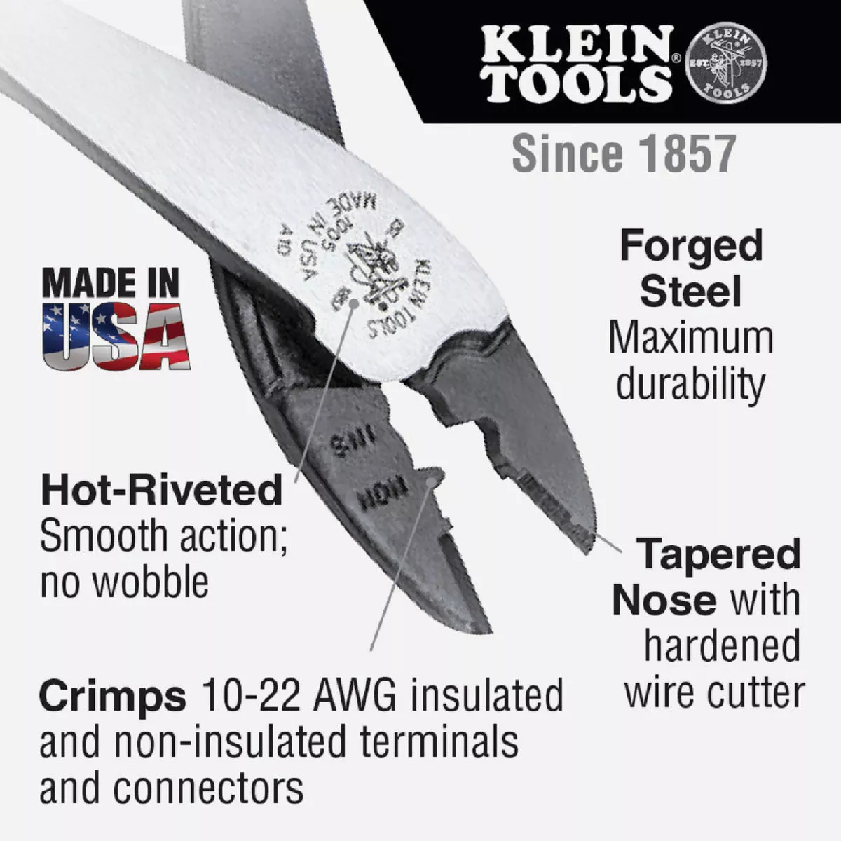 Klein 9-3/4 In. Steel Crimping Tool - photo 6