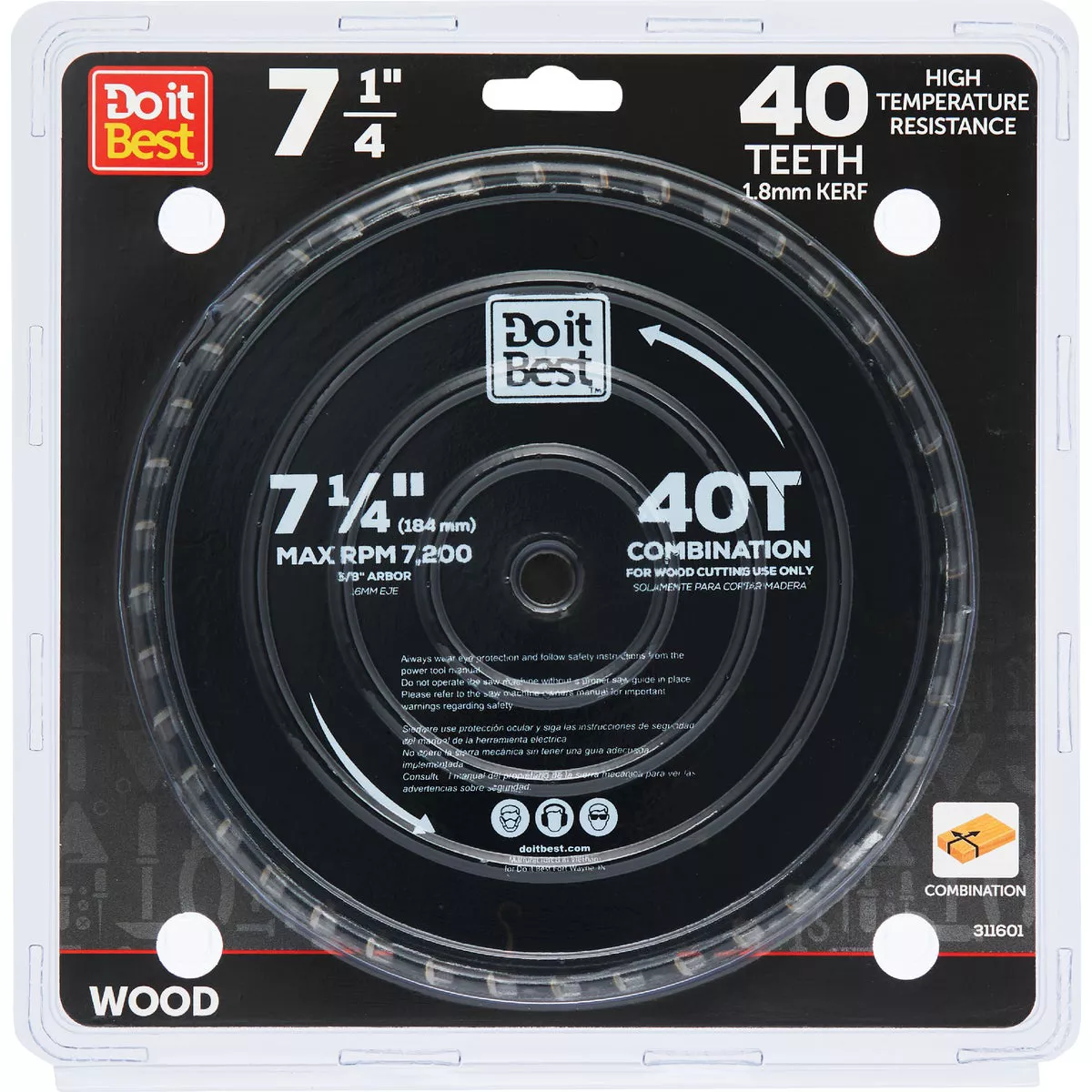 Do it Best 7-1/4 In. 40-Tooth Combination Circular Saw Blade