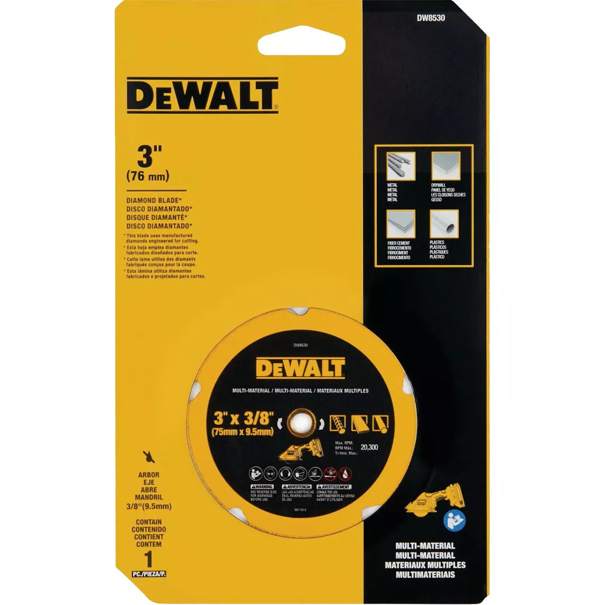 DEWALT 3 In. Multi-Material Diamond Blade