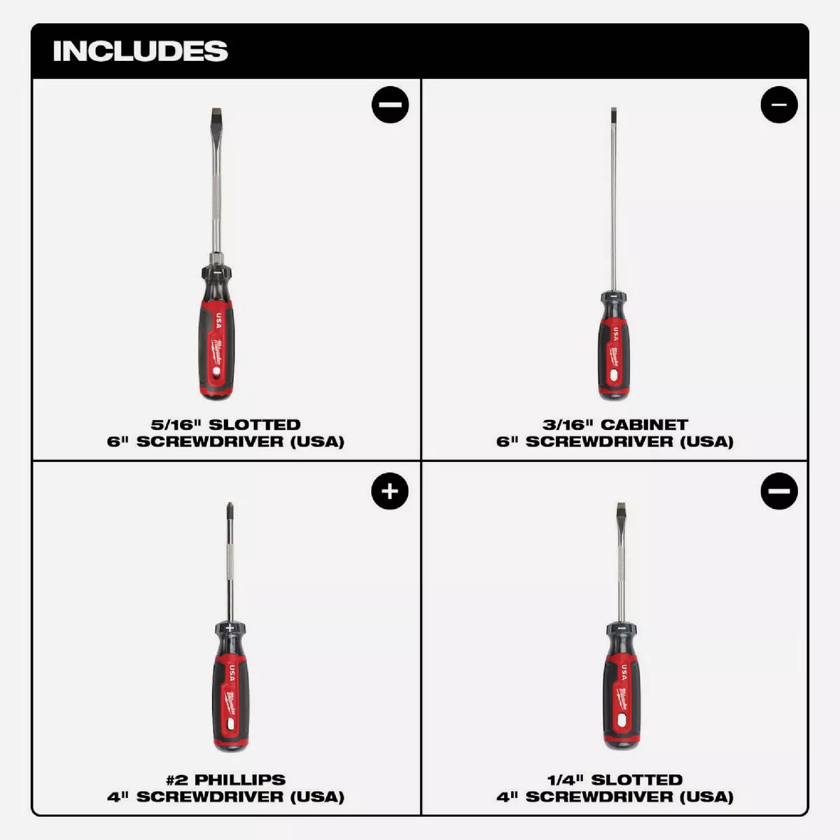 Milwaukee Cushion Grip Screwdriver Set (4-Piece) - photo 6