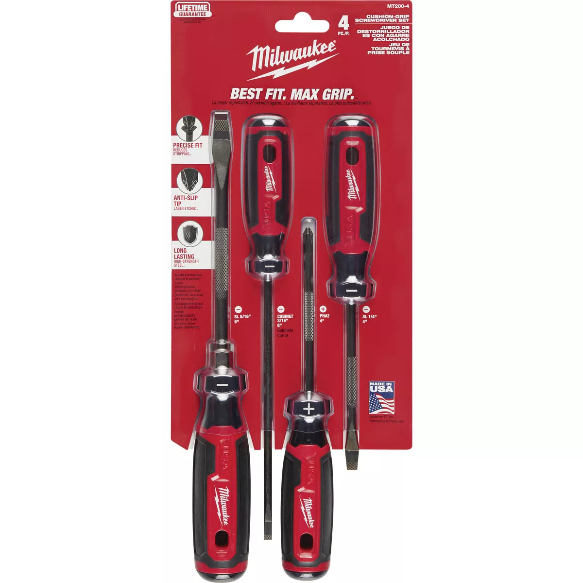 Milwaukee Cushion Grip Screwdriver Set (4-Piece) - photo 2
