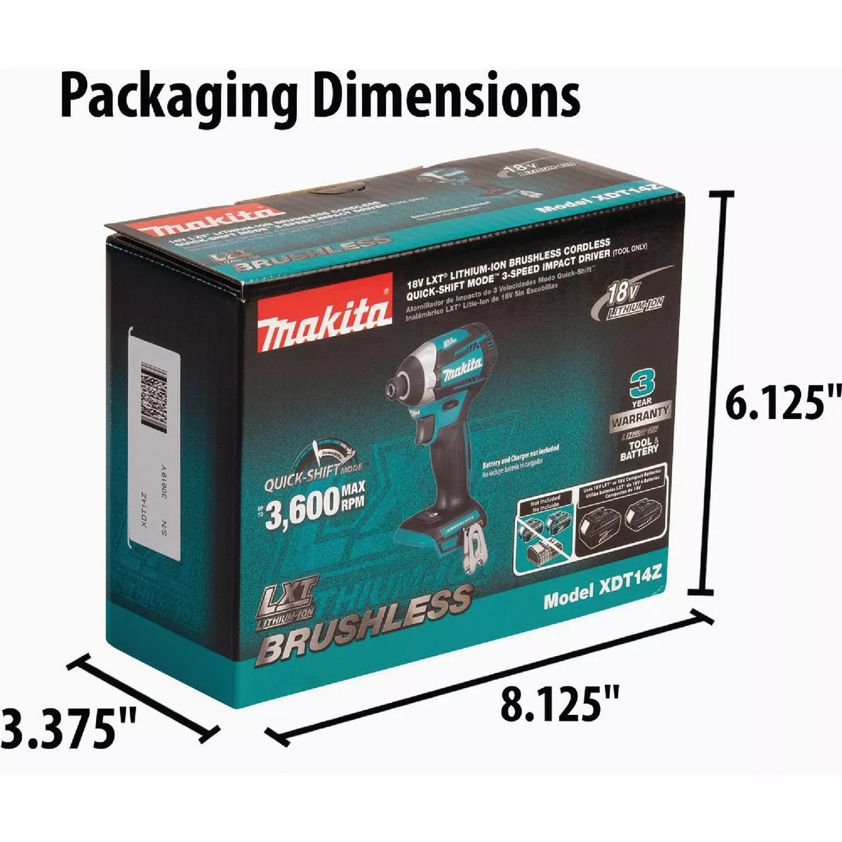 Makita 18-Volt LXT Lithium-Ion 3-Speed Brushless 1/4 In. Hex Cordless Impact Driver (Tool Only) - photo 9