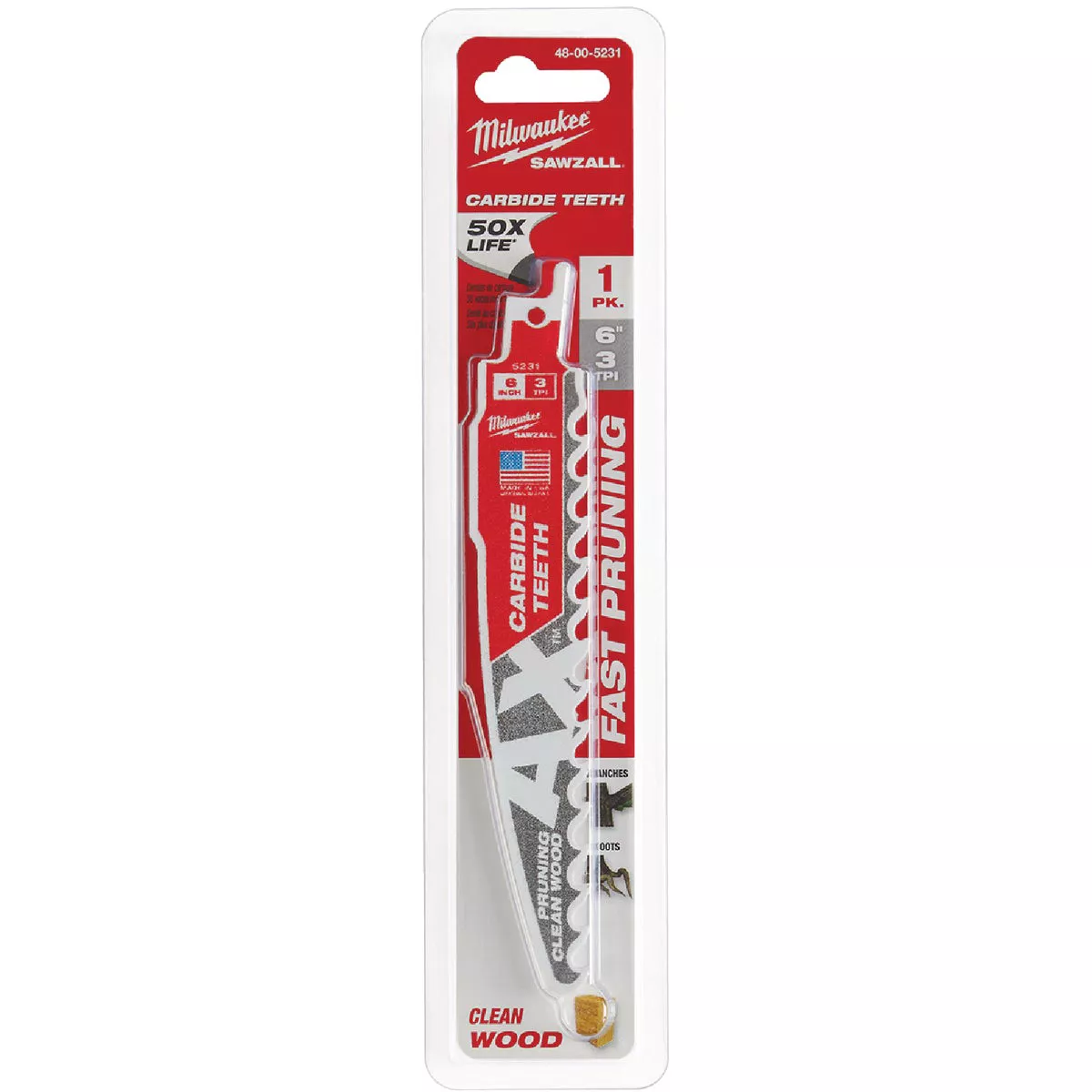 Milwaukee SAWZALL AX 6 In. 3 TPI Carbide Pruning Reciprocating Saw Blade - photo 4