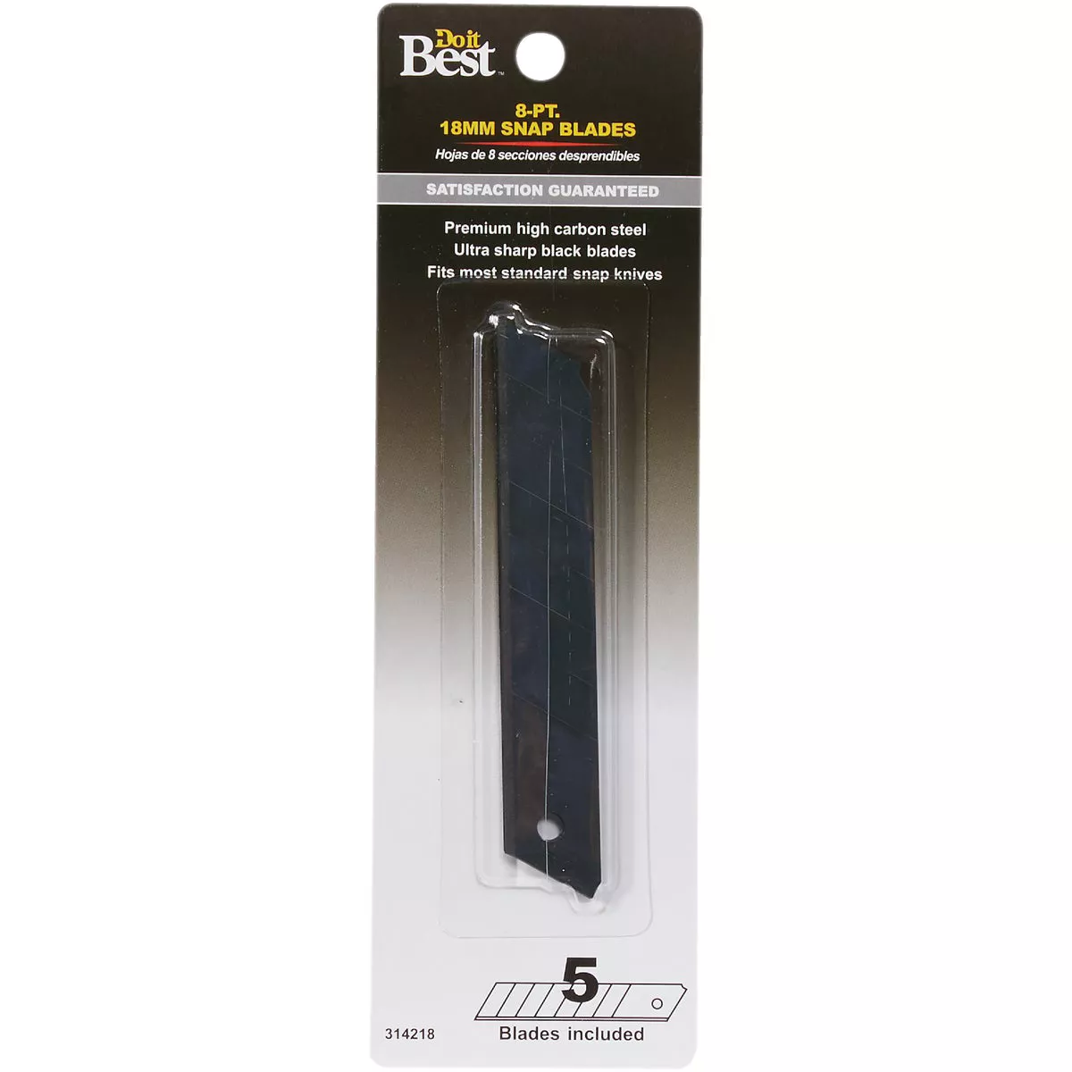 Do it Best 18 mm 8-Point Black Snap-Off Knife Blade (5-Pack)