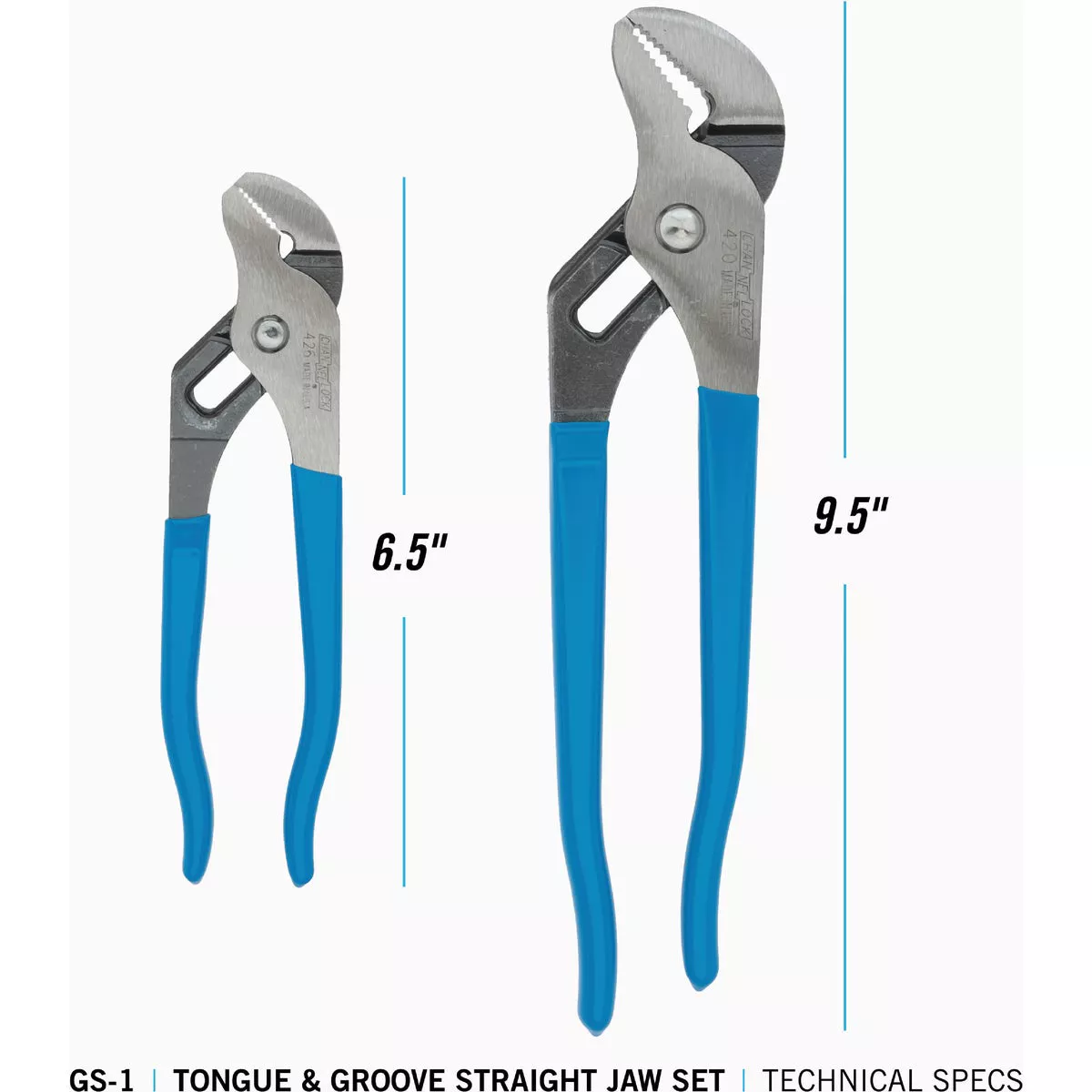 Channellock 6-1/2 In. and 9-1/2 In. Groove Joint Plier Set (2-Piece) - photo 3