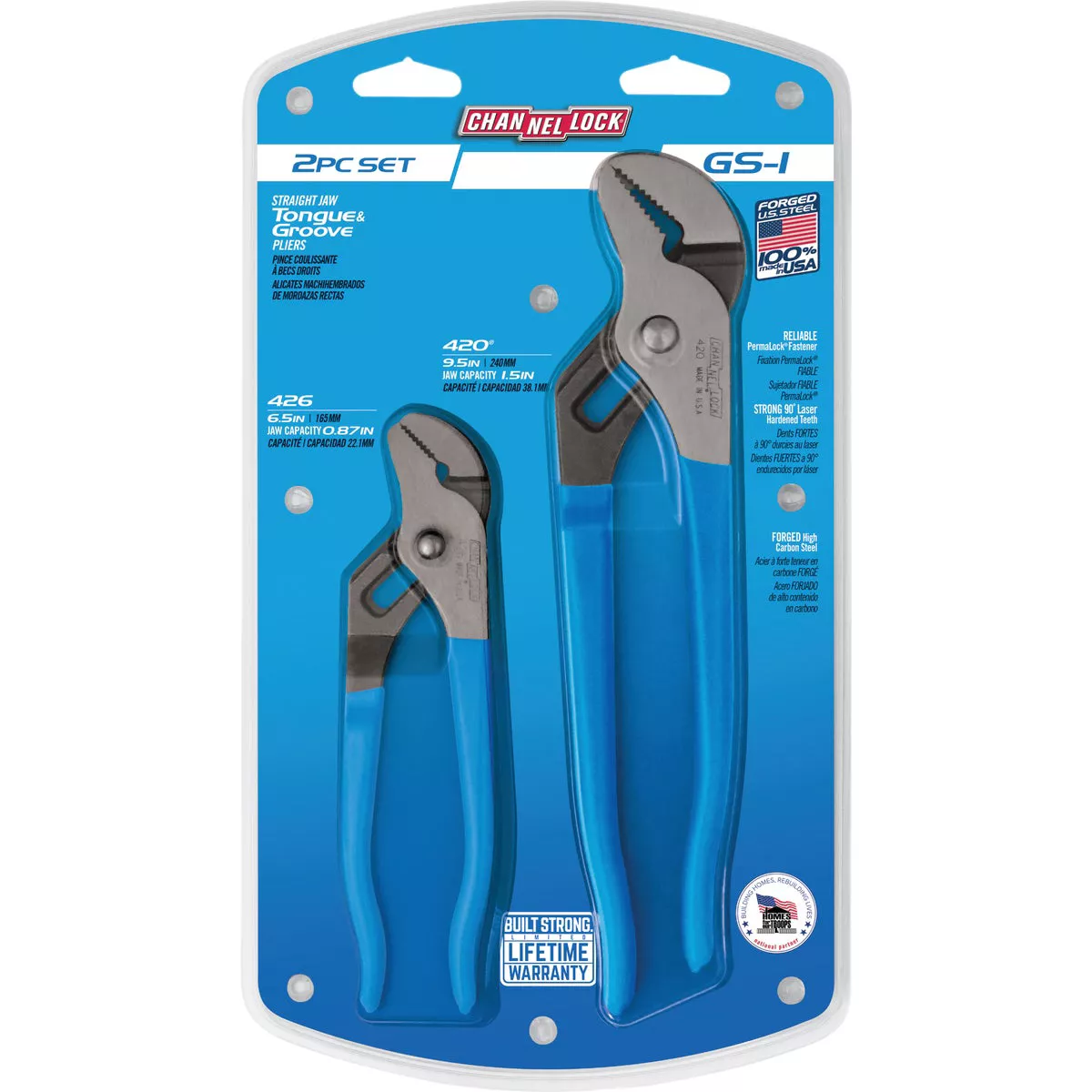 Channellock 6-1/2 In. and 9-1/2 In. Groove Joint Plier Set (2-Piece) - photo 2