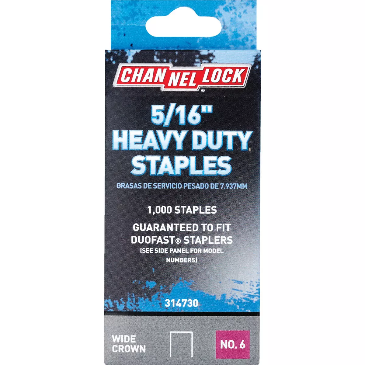 Channellock No. 6 Heavy-Duty Wide Crown Staple, 5/16 In. (1000-Pack)