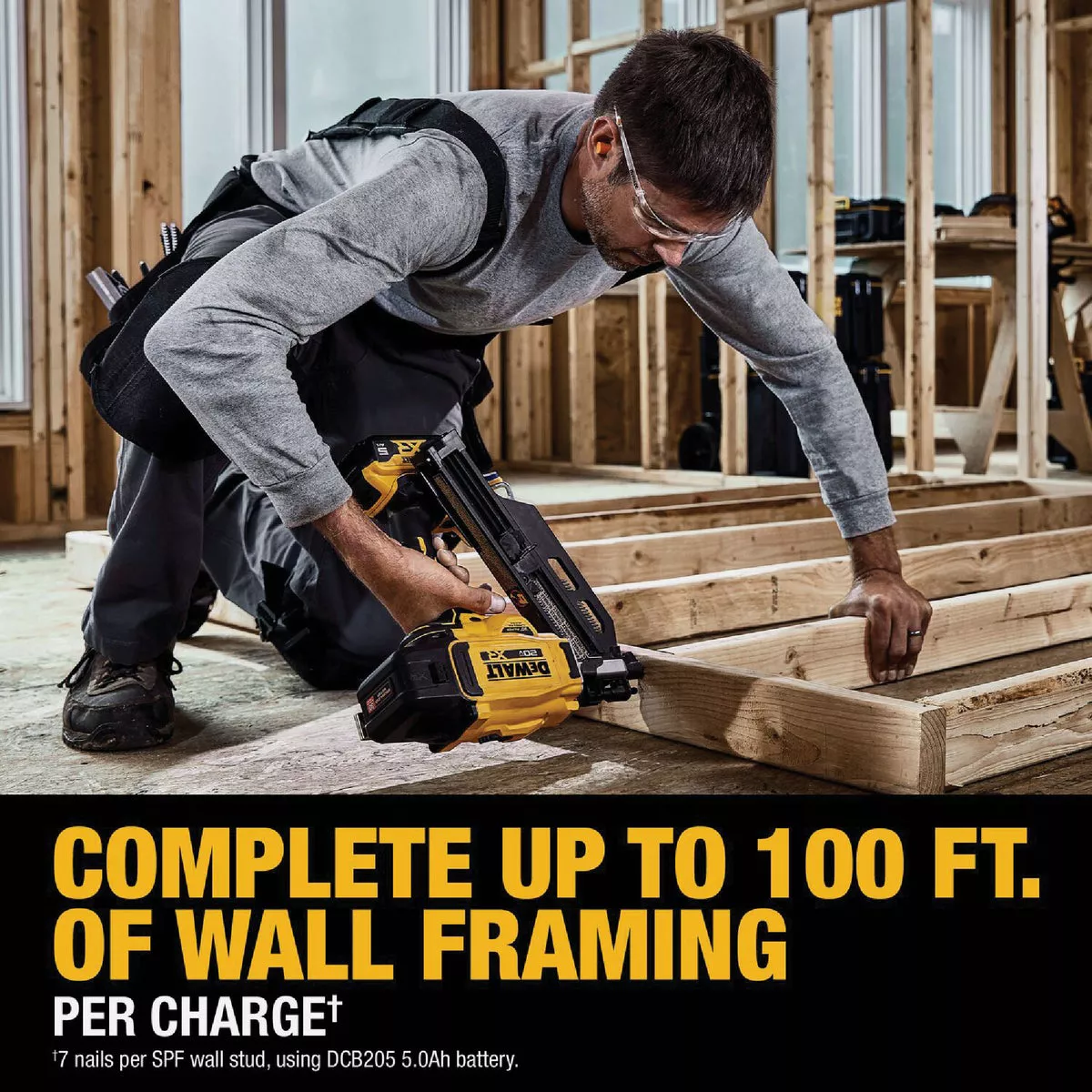DEWALT 20V MAX XR Brushless 30 Degree Cordless Framing Nailer Kit with 5.0 Ah Battery & Charger - photo 4