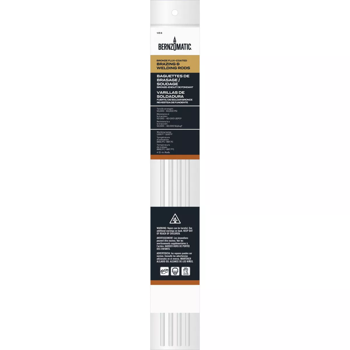 Bernzomatic Bronze Flux-Coated Welding and Brazing Rod (4-Pack)