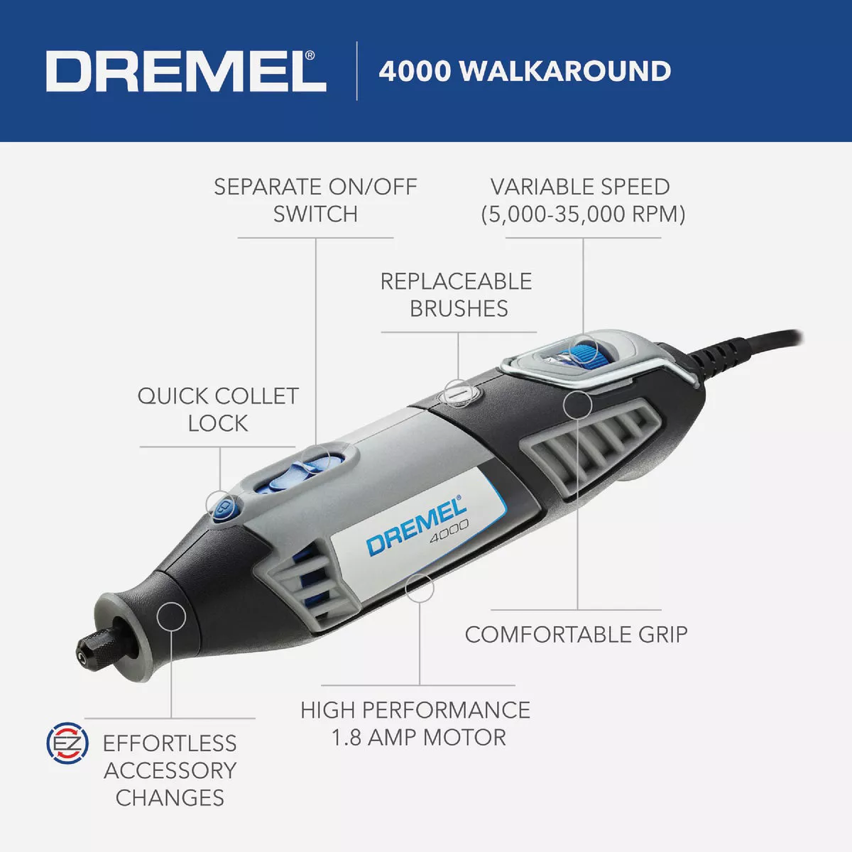 Dremel High Performance 120-Volt 1.6-Amp Variable Speed Electric Rotary Tool Kit - photo 5