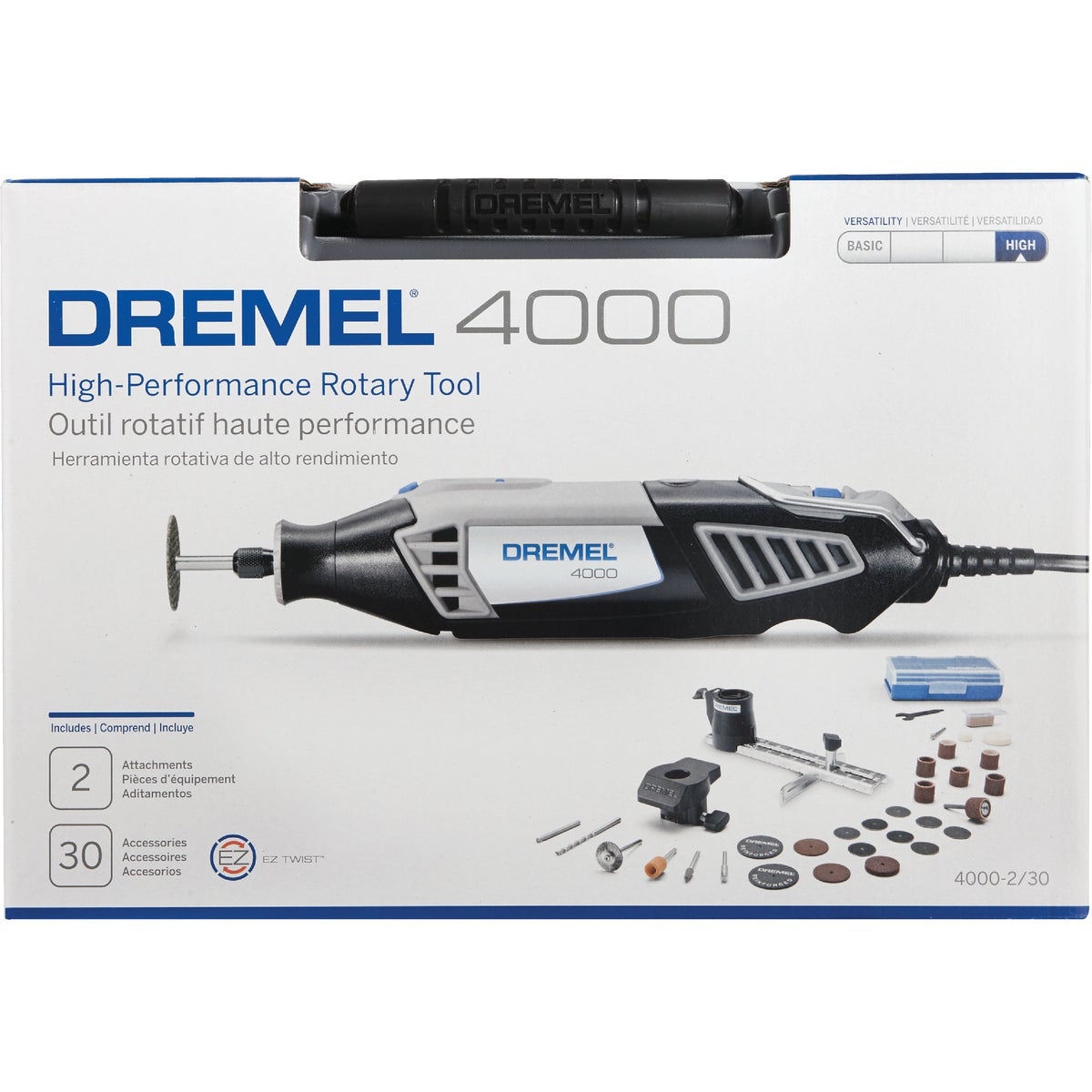 Dremel 4000-2/30 High Variable Speed Rotary Tool Kit, Gray, 120 V