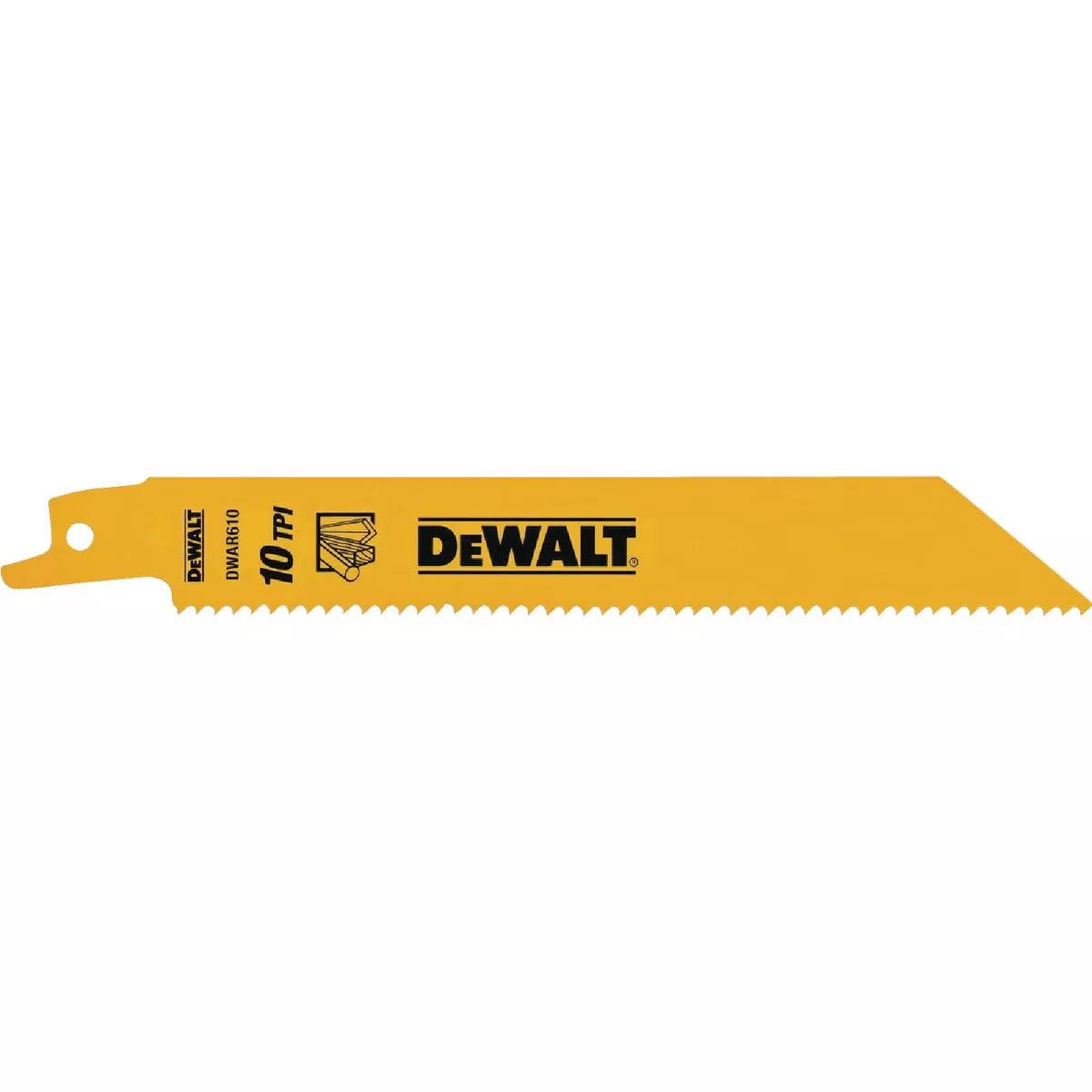 DEWALT 6 In. 10 TPI Bi-Metal Straight Reciprocating Saw Blade (2-Pack)