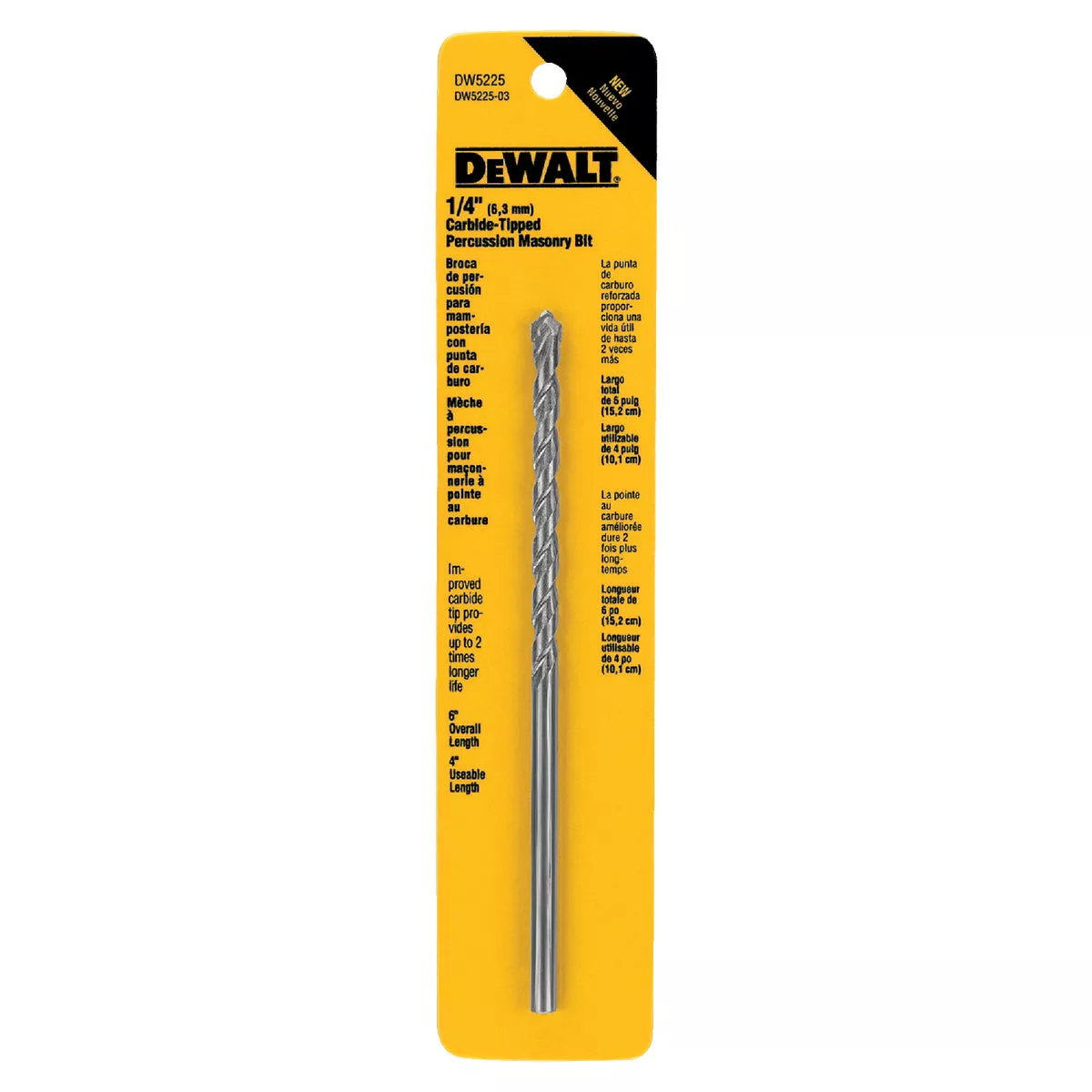 DEWALT 1/4 In. x 6 In. Masonry Drill Bit