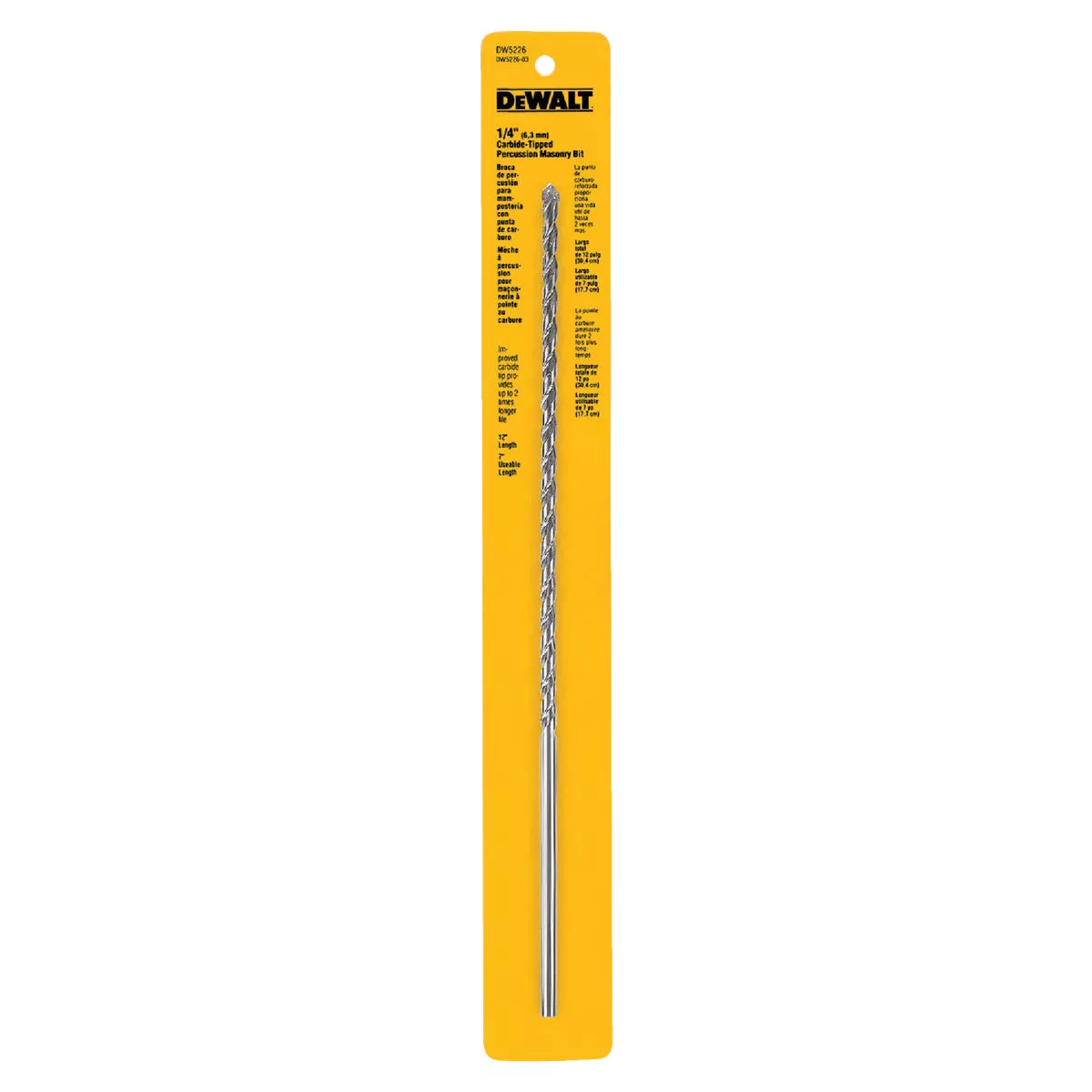 DEWALT 1/4 In. x 12 In. Masonry Drill Bit
