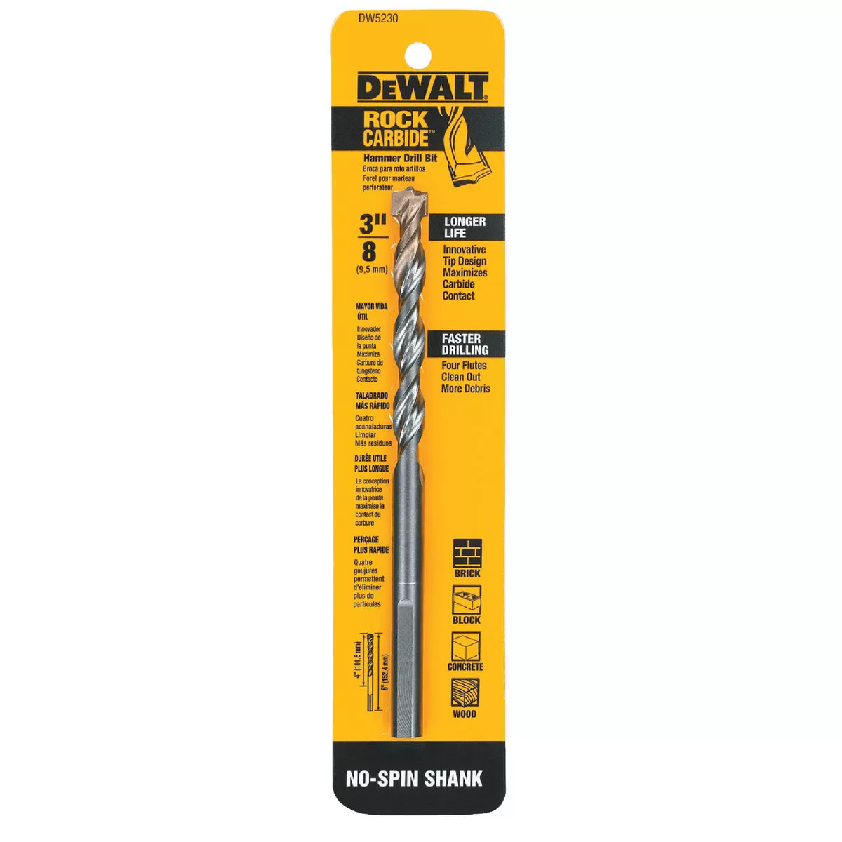 DEWALT 3/8 In. x 6 In. Masonry Drill Bit - photo 3