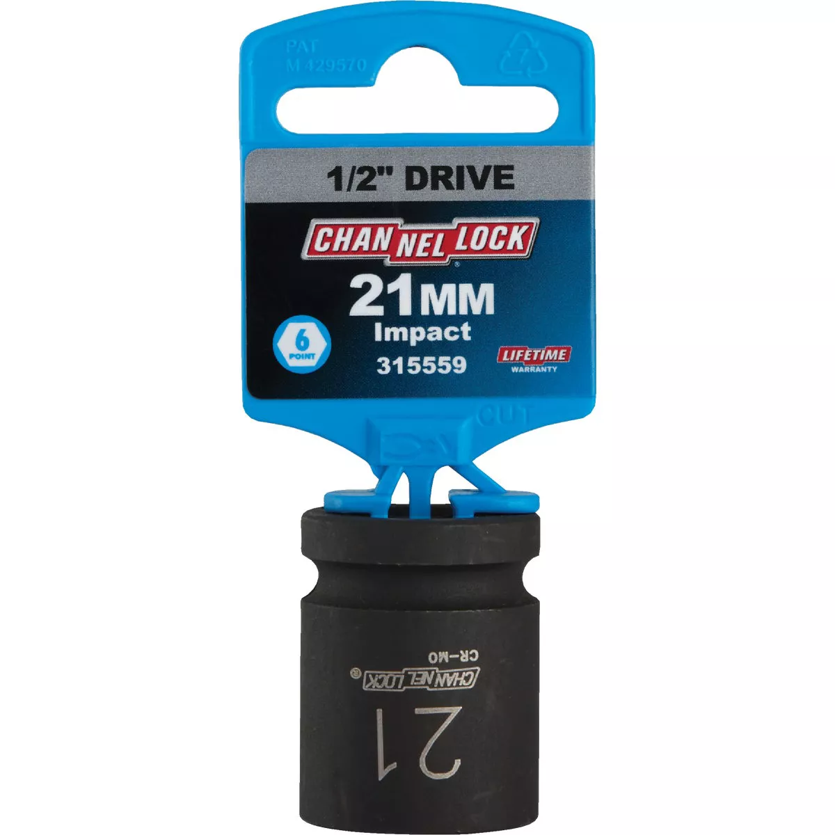 Channellock 1/2 In. Drive 21 mm 6-Point Shallow Metric Impact Socket - photo 2