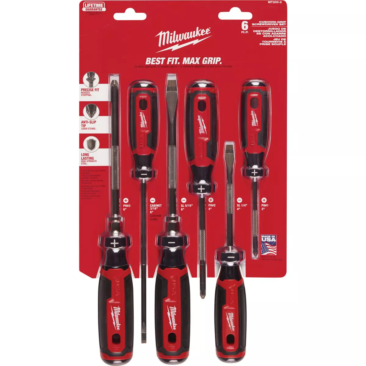 Milwaukee Cushion Grip Screwdriver Set (6-Piece) - photo 2