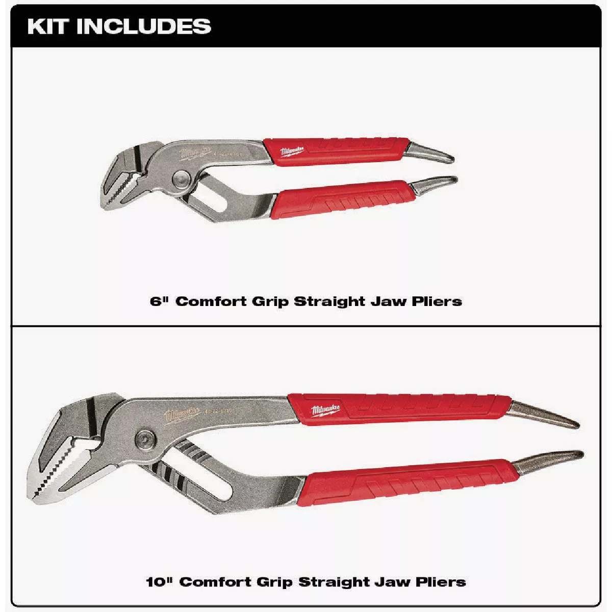 Milwaukee 6 In. and 10 In. Comfort Grip Ream & Punch Straight Jaw Plier Set (2-Piece) - photo 3