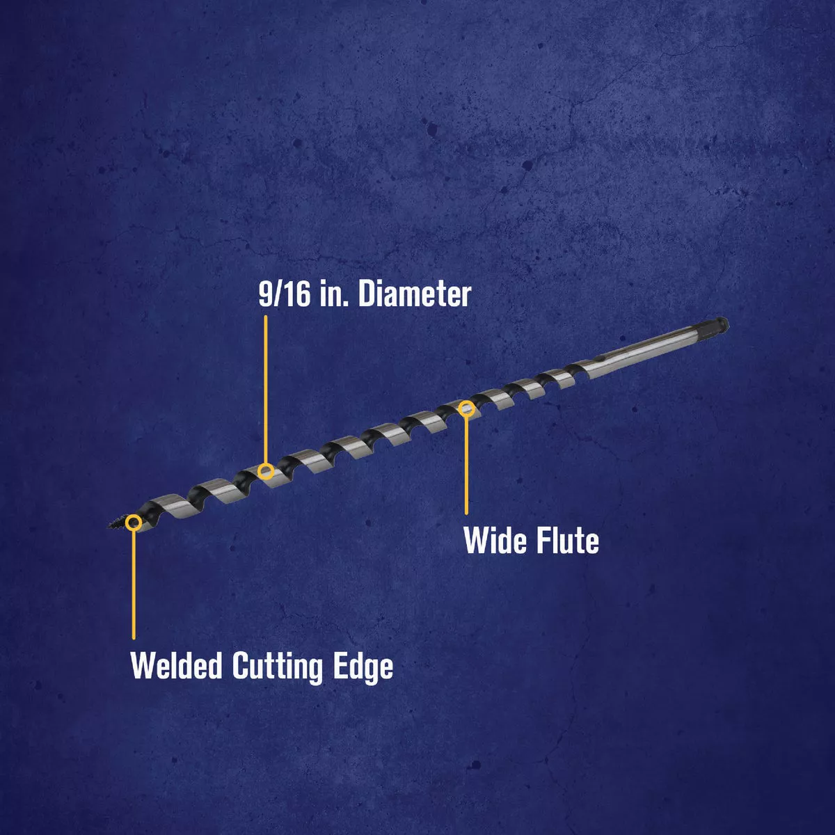 Irwin WeldTec 9/16 In. x 17 In. Quick Change Ship Auger Bit - photo 2