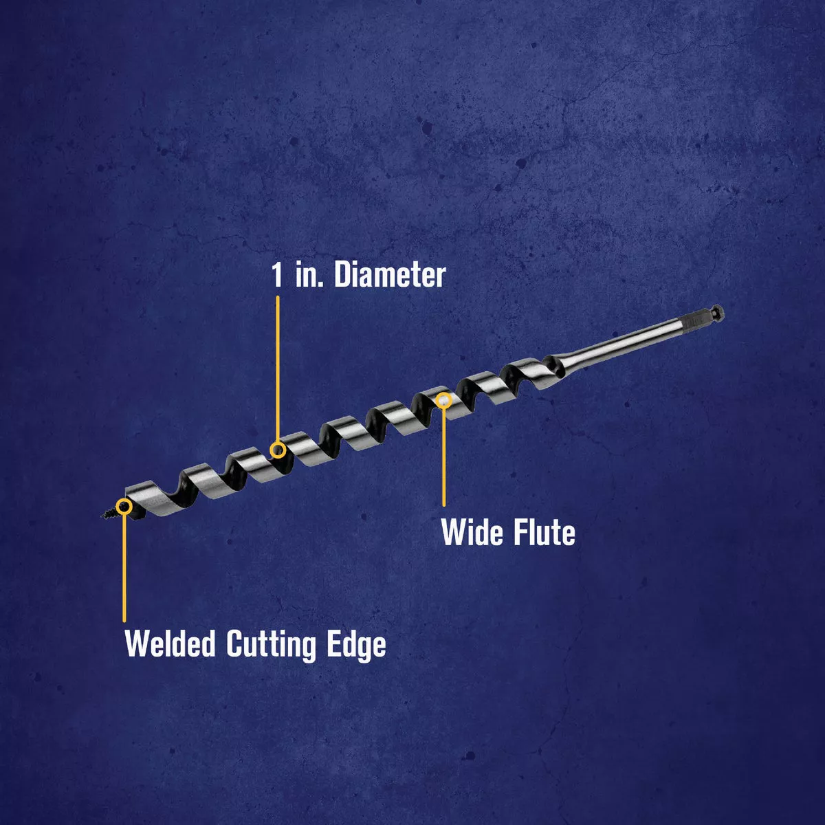 Irwin WeldTec 1 In. x 17 In. Quick Change Ship Auger Bit - photo 3