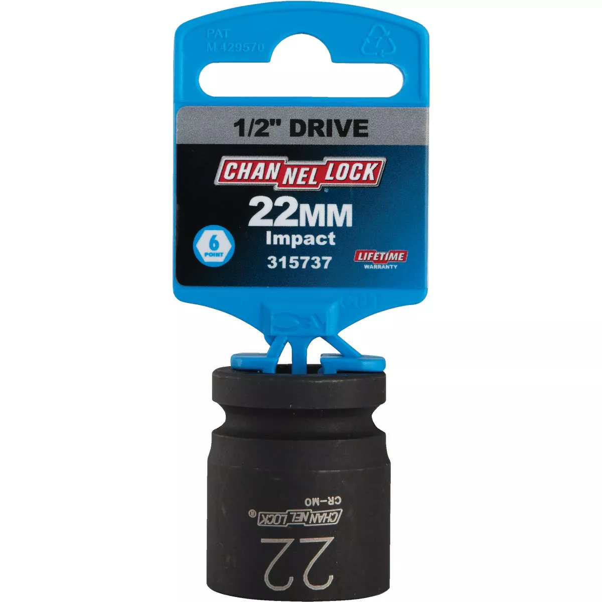 Channellock 1/2 In. Drive 22 mm 6-Point Shallow Metric Impact Socket - photo 2