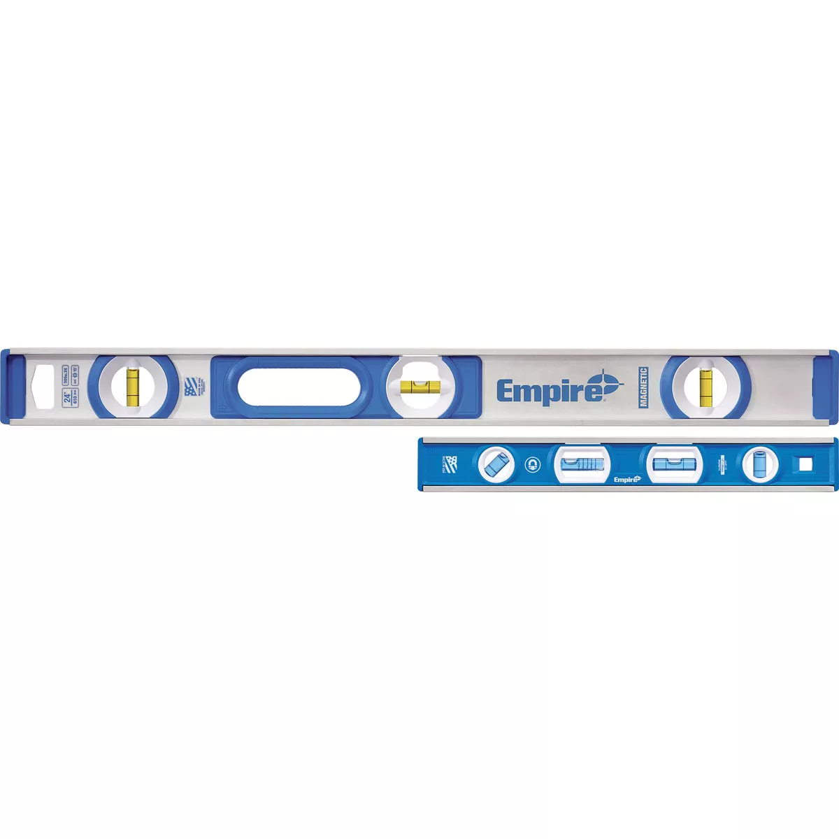 Empire True Blue 24 In. Aluminum I-Beam Level with 12 In. Aluminum Magnetic Torpedo Level