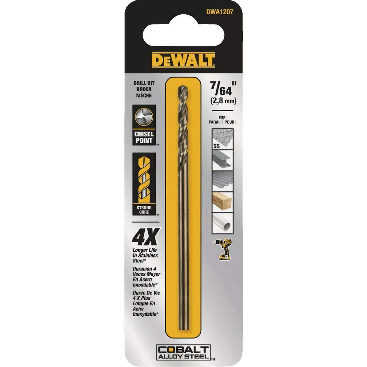 DeWalt 7/64 In. Industrial Cobalt Drill Bit