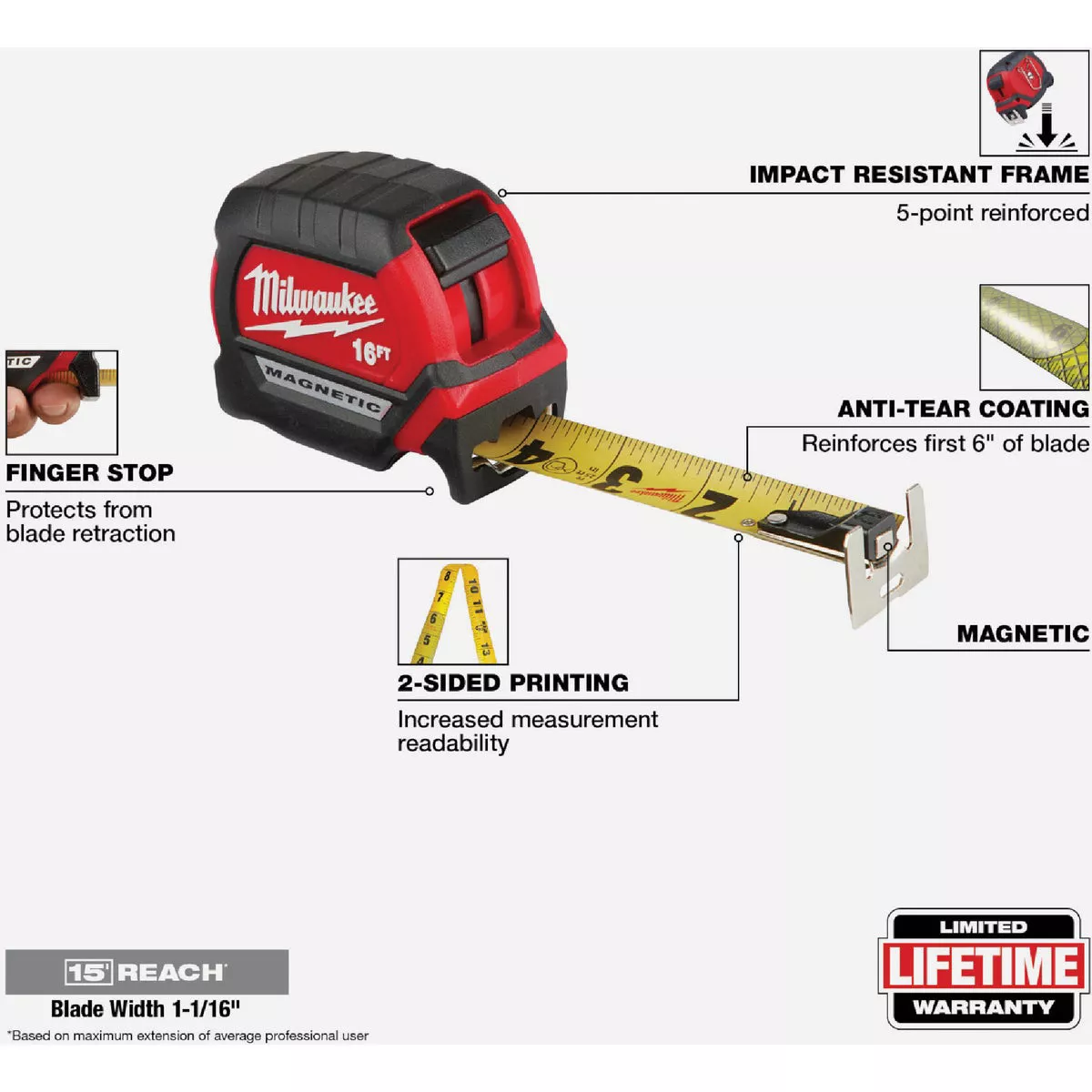 Milwaukee 16 Ft. Magnetic Tape Measure - photo 4
