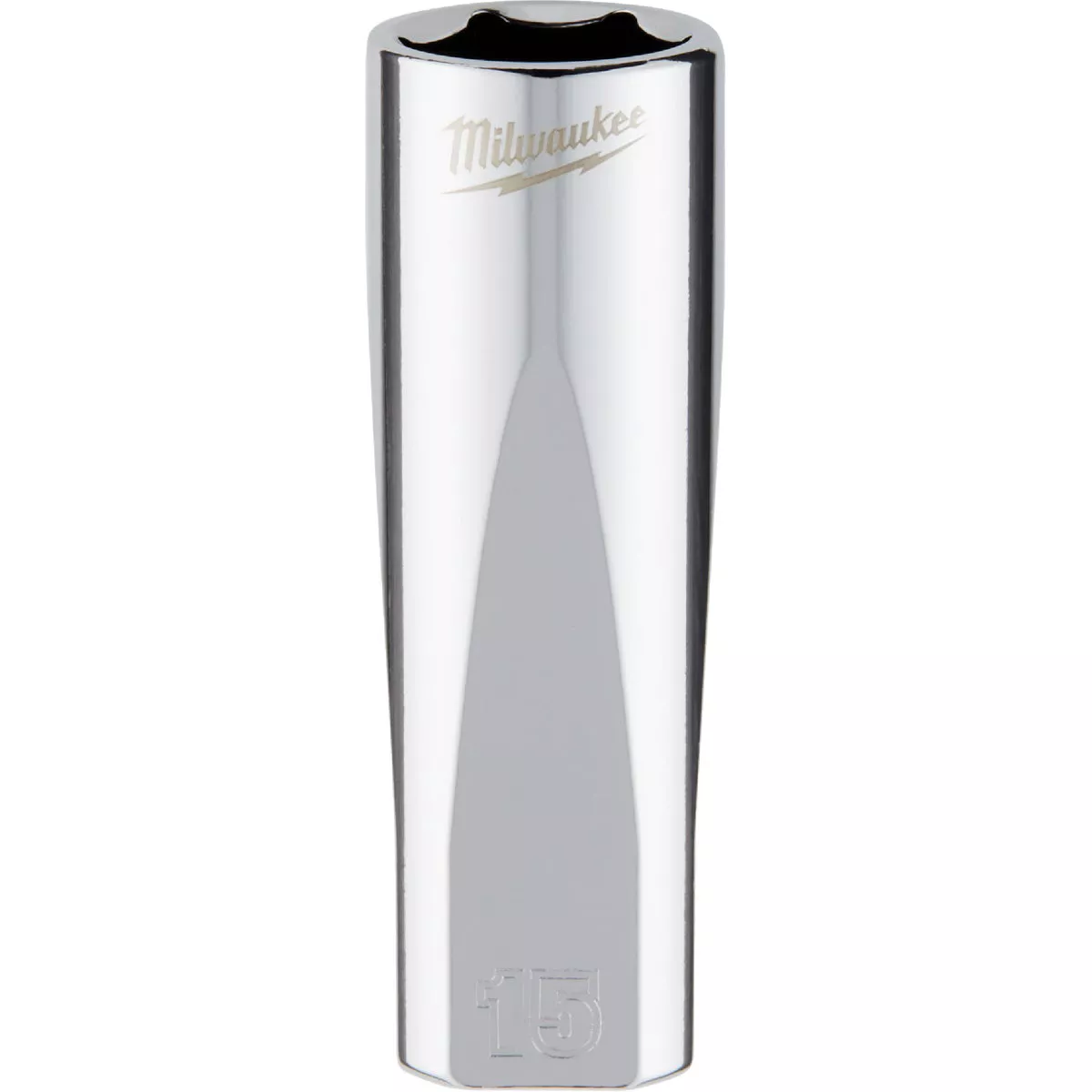 Milwaukee 3/8 In. Drive 15 mm 6-Point Deep Metric Socket with FOUR FLAT Sides