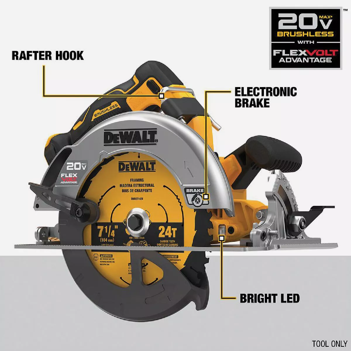DEWALT 20V MAX Brushless 7-1/4 In. Cordless Circular Saw with FLEXVOLT Advantage (Tool Only) - photo 2