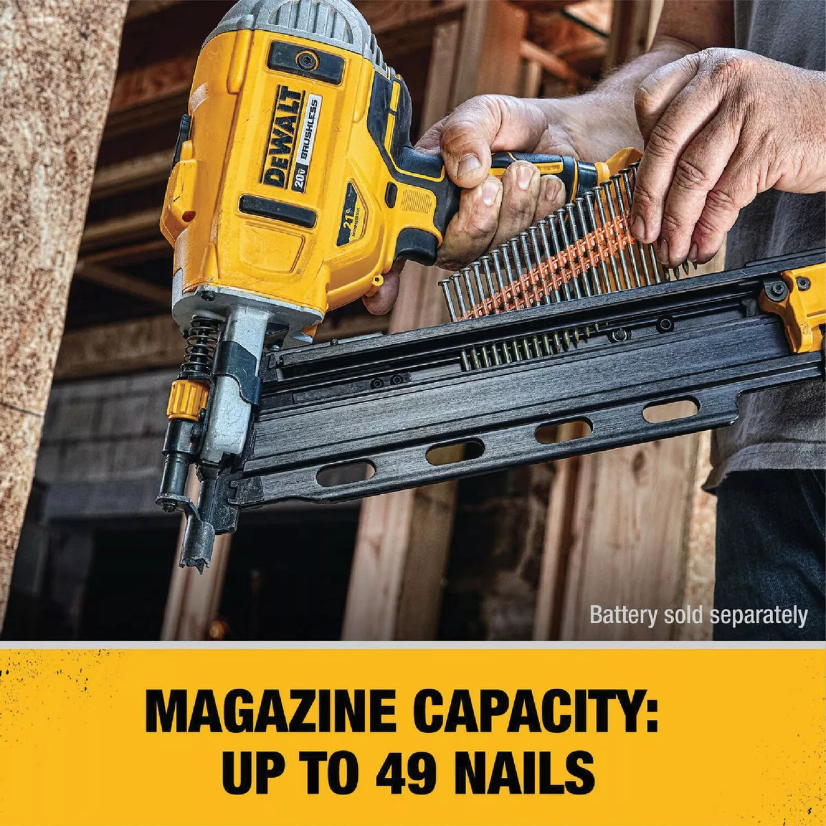 DEWALT 20V MAX Brushless 21 Degree Cordless Framing Nailer (Tool Only) - photo 4