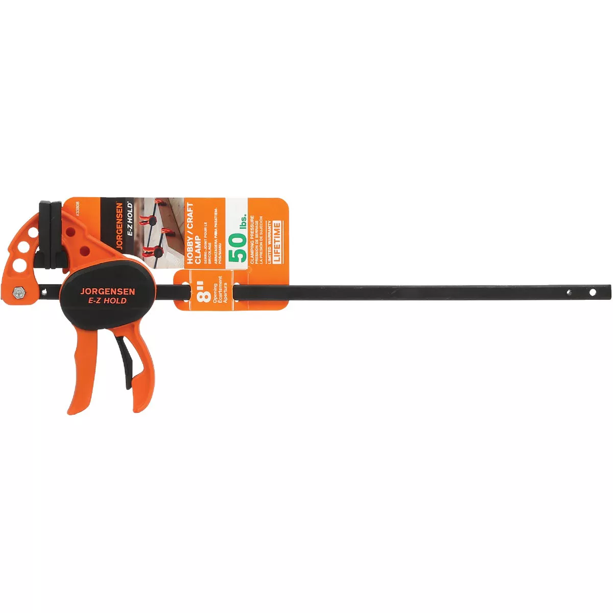 Jorgensen E-Z HOLD 8 In. Light-Duty Hobby/Craft One-Hand Bar Clamp