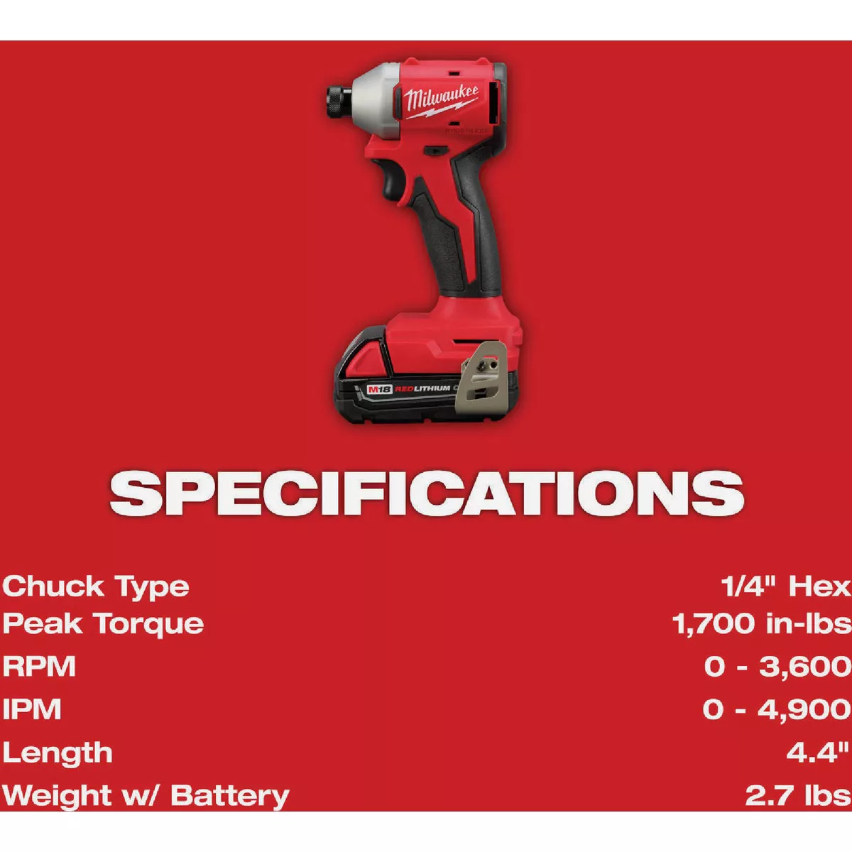 Milwaukee M18 Brushless 1/4 In. Hex Compact Cordless Impact Driver Kit with 2.0 Ah Battery & Charger - photo 5