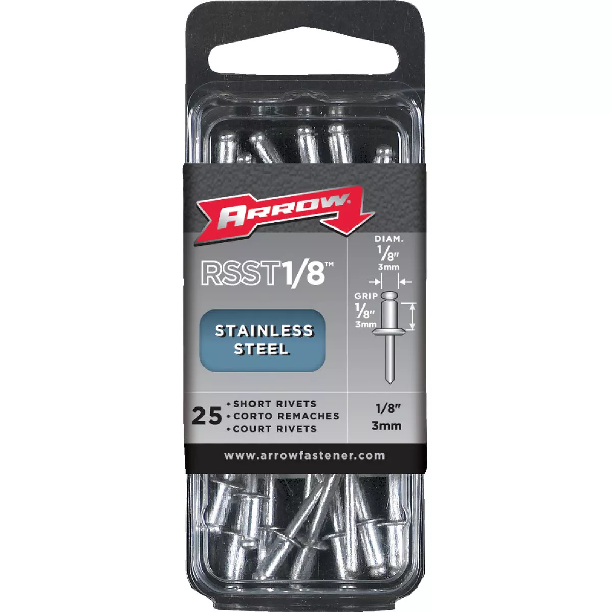 Arrow 1/8 In. x 1/4 In. Stainless Steel Rivet (25-Count) | True Value ...