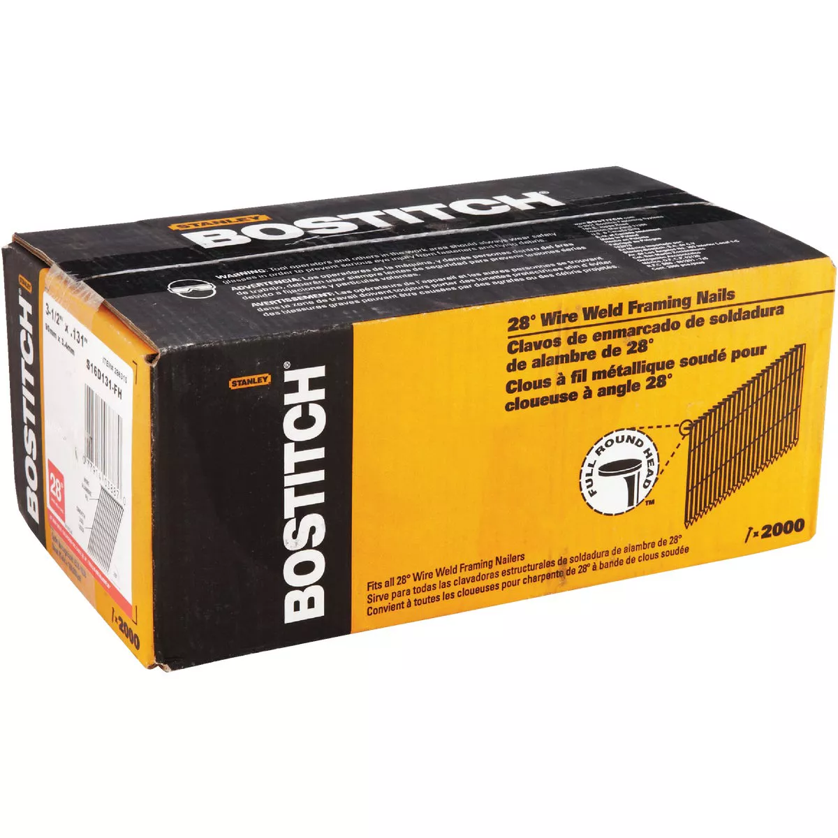 Bostitch 28 Degree Wire Weld Coated Offset Round Head Framing Stick Nail, 3-1/2 In. x .131 In. (2000 Ct.) - photo 2