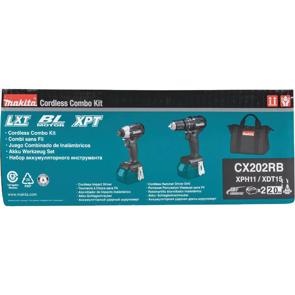 Makita 2-Tool 18V LXT Lithium-Ion Brushless Drill/Driver & Impact Driver Cordless Tool Combo Kit - photo 5