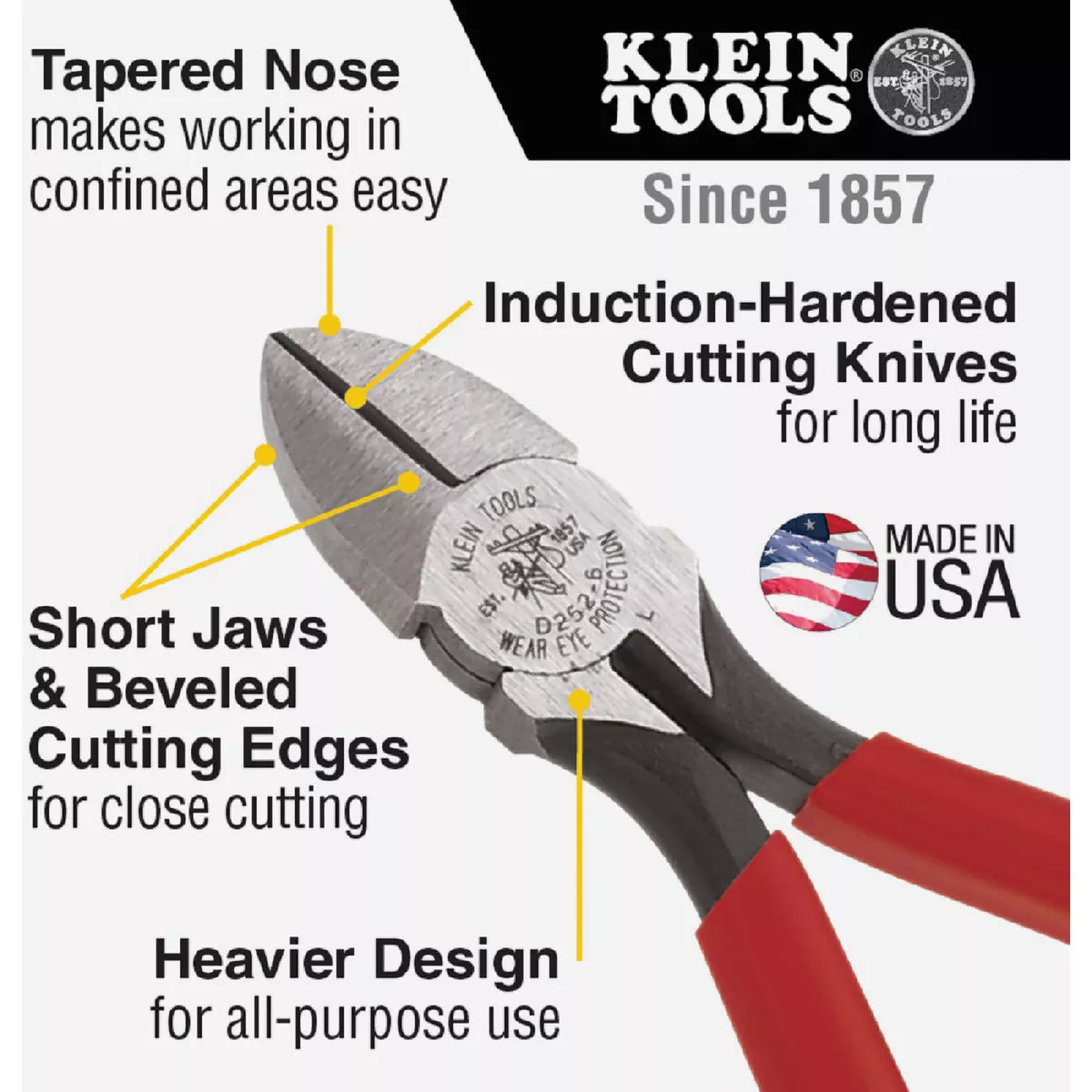 Klein 6 In. Heavy-Duty Diagonal Cutting Pliers - photo 4