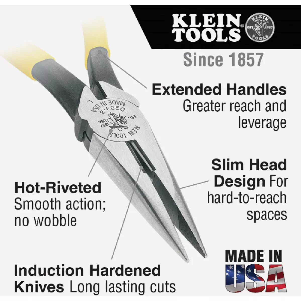 Klein 6 In. Standard Long Nose Pliers - photo 2