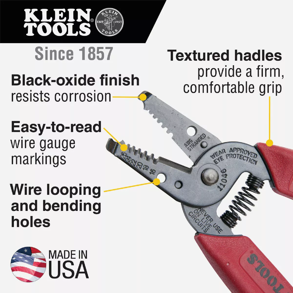 Klein 6 In. 16 AWG to 26 AWG Stranded Wire Stripper - photo 5